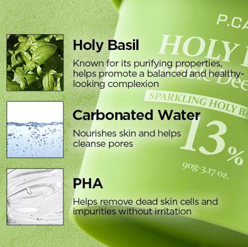 มาสก์ฟองฟู่ใบกะเพรา Holy Basil Bubble Deep Mask 3