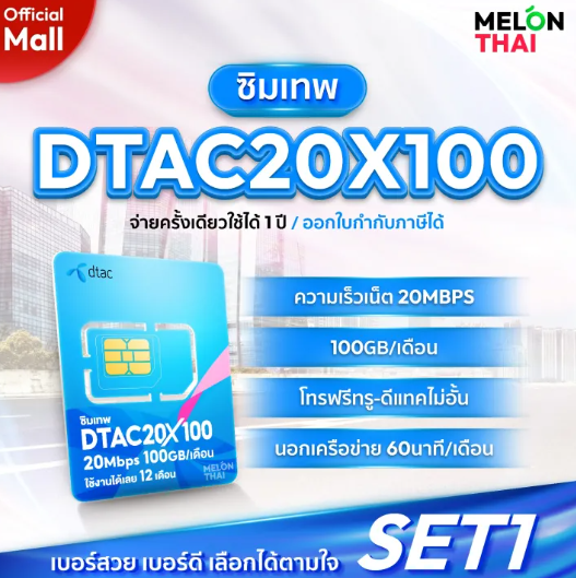 ซิมเทพ 20MbpsX100 3