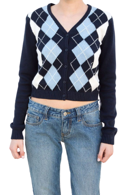 เสื้อ Brandy Melville รุ่น Elizabeth Cotton Argyle Sweater 1