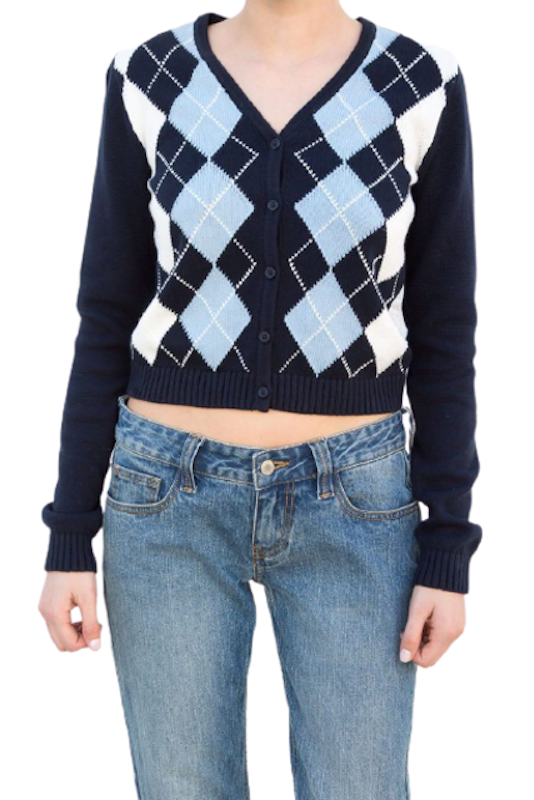 เสื้อ Brandy Melville รุ่น Elizabeth Cotton Argyle Sweater 1