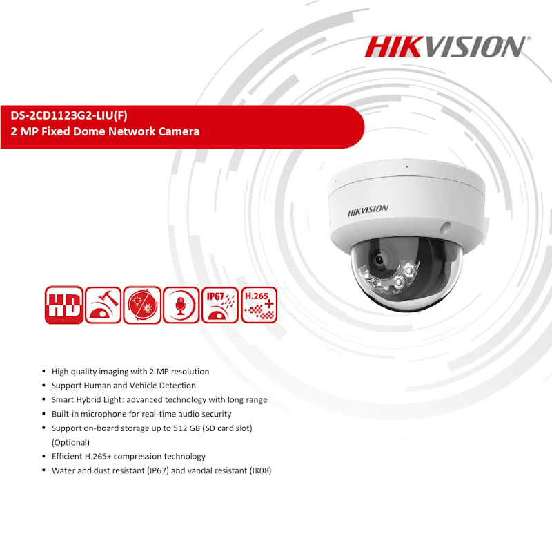 กล้องวงจรปิด IP 2MP Smart Hybrid Light Fixed Dome 2