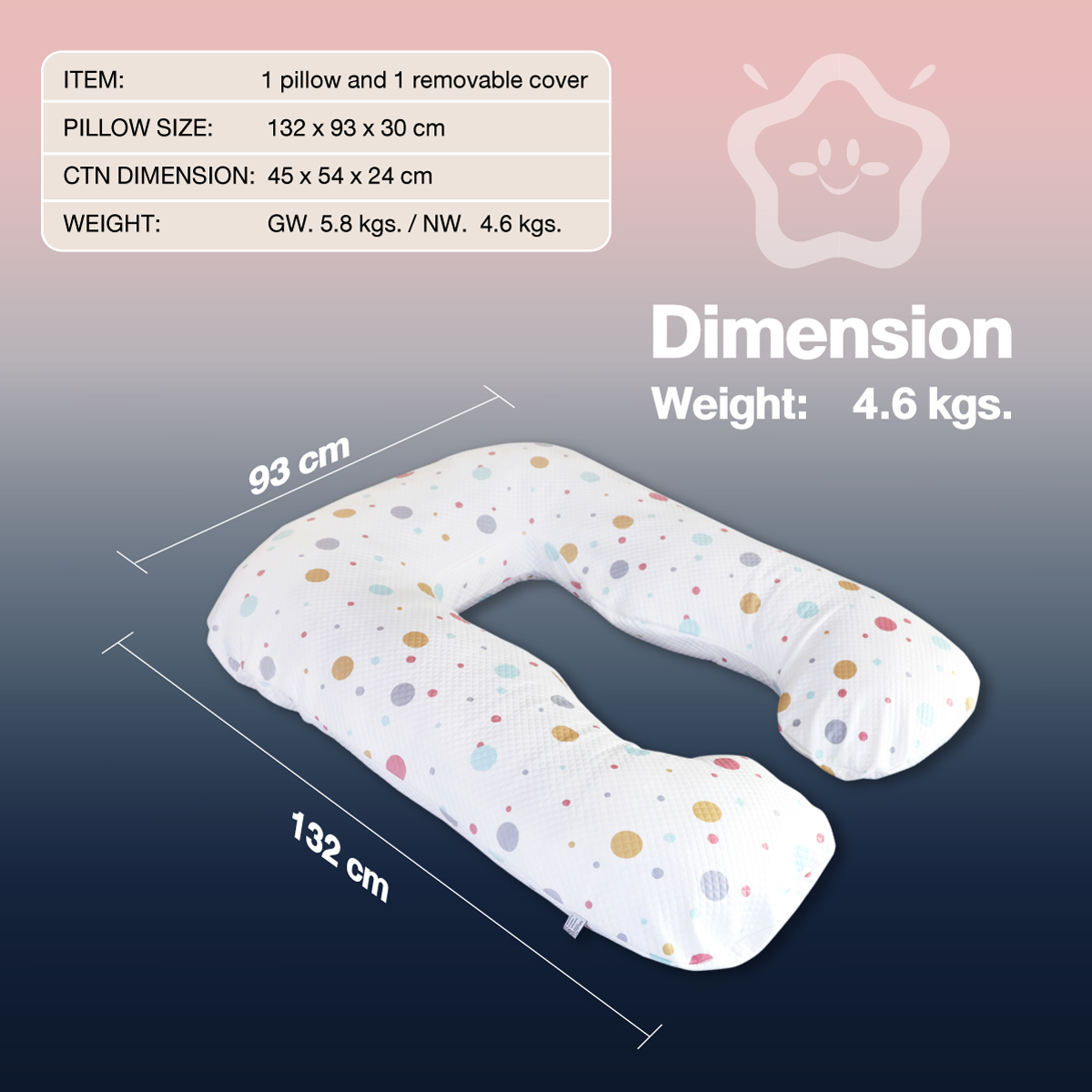 หมอนสำหรับคุณแม่ตั้งครรภ์ รุ่น Full Body Pillow 2