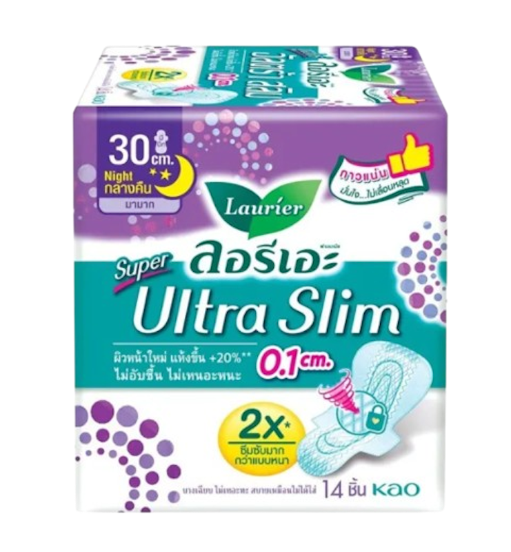 ผ้าอนามัย ซูเปอร์ อัลตร้า สลิม สำหรับกลางคืน 1
