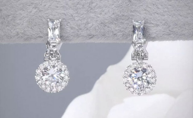 9. Value Jewelry ต่างหูหนีบประดับเพชร CZ ทรงกลม 1