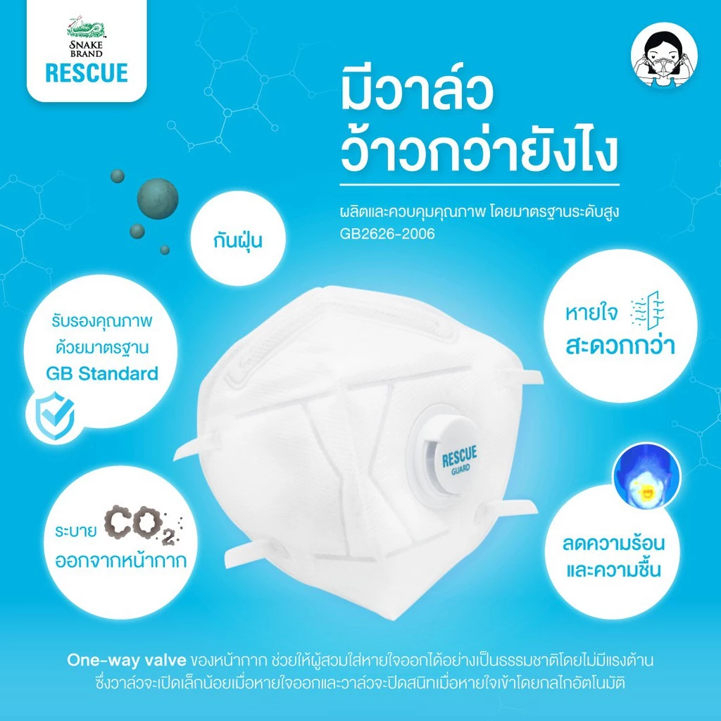 หน้ากากอนามัย ป้องกันฝุ่นพิษ PM 2.5 3