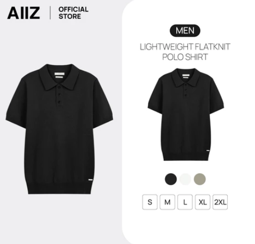 เสื้อโปโลผู้ชายผ้าถักสีพื้น Men's Lightweight Flatknit Polo Shirt 2