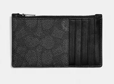 Zip Card Case In Signature Canvas สีเทา 2