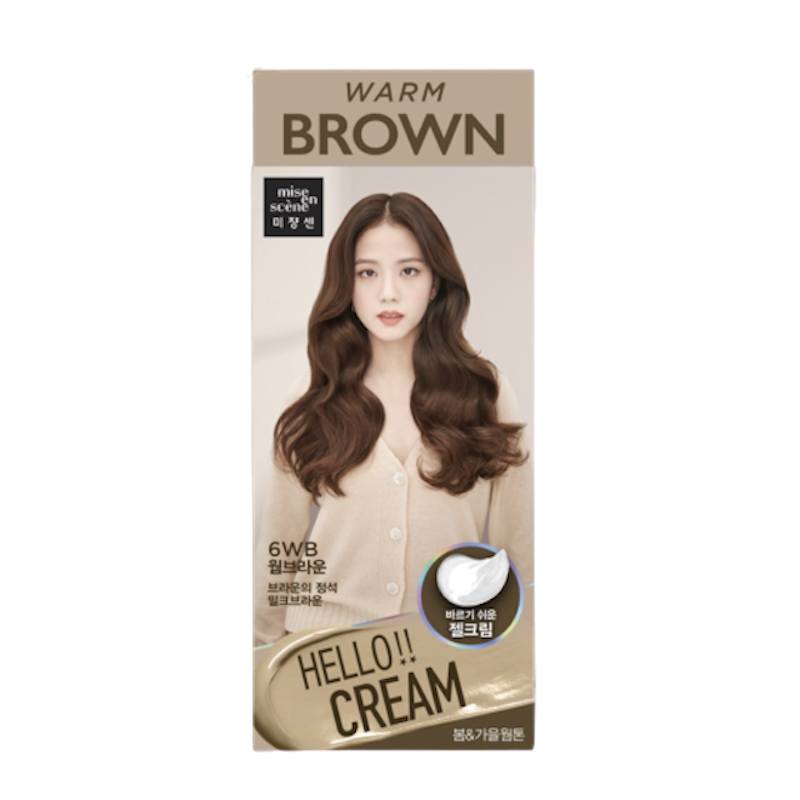 สีผม Bambi Brown ครีมเปลี่ยนสีผม Hello Cream Warm Brown 1