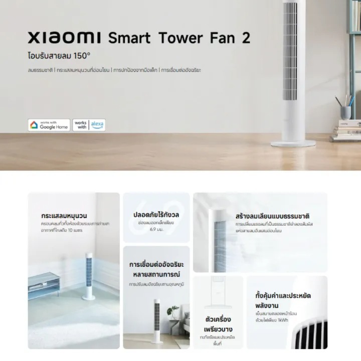 พัดลมทาวเวอร์ Xiaomi Smart Tower Fan 2 2