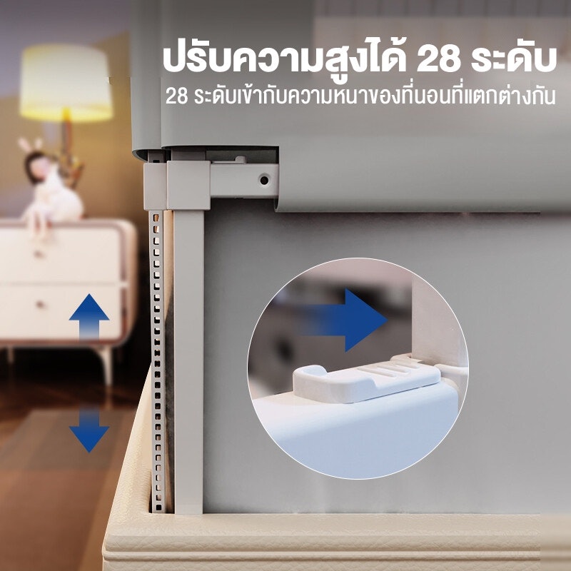 รั้วกั้นเตียงนอนเด็ก ขนาด 6 ฟุต 4