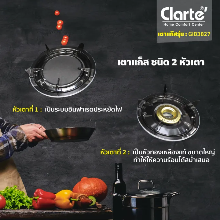 เตาแก็ส 2 หัว รุ่น GIB3827 2