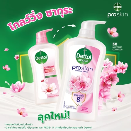 เจลอาบน้ำ Shower Gel Proskin Shower Cream Glowing Sakura 2