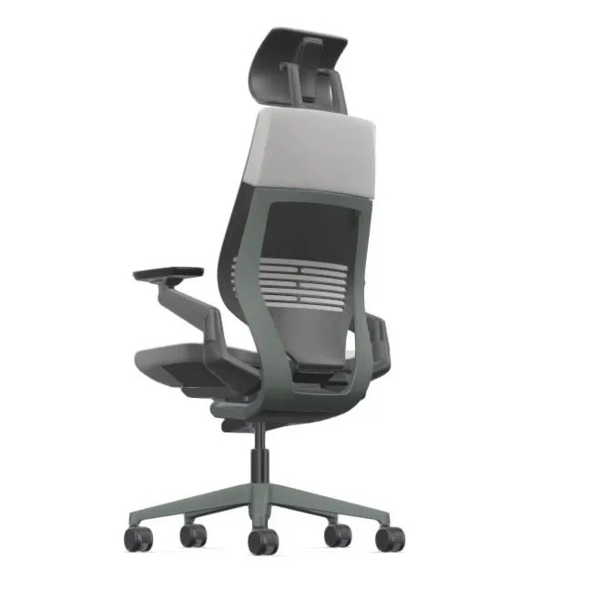  เก้าอี้ Steelcase ergonomic รุ่น Gesture โครงเงิน หุ้มผ้าสีเทาอ่อน 3