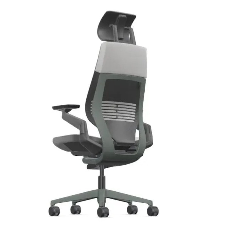 เก้าอี้ Steelcase ergonomic รุ่น Gesture โครงเงิน หุ้มผ้าสีเทาอ่อน 3