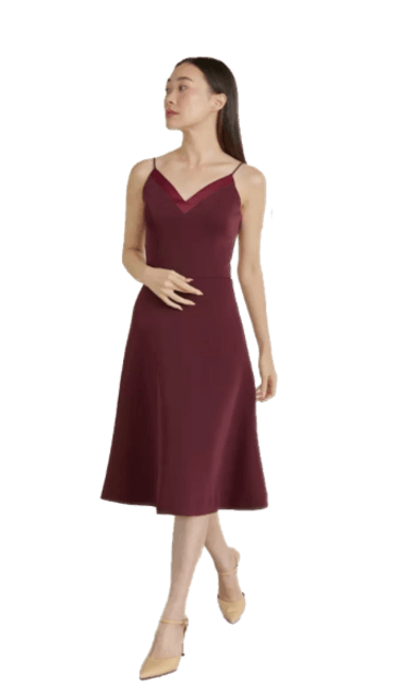  เดรสยาว รุ่น Katy Burgundy 1