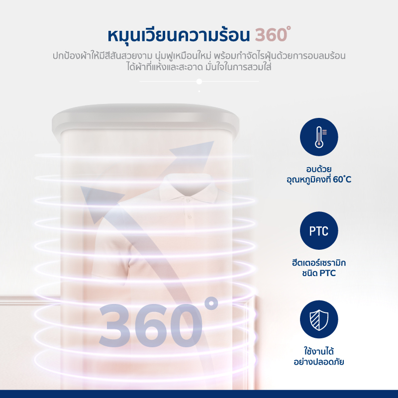 เครื่องอบผ้าอัตโนมัติพกพา 800 วัตต์ 3