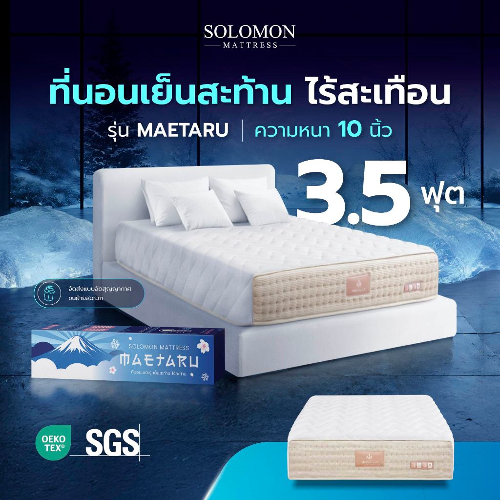 ที่นอนเย็นสะท้าน รุ่น Maetaru 3.5 ฟุต หนา 10 นิ้ว 2