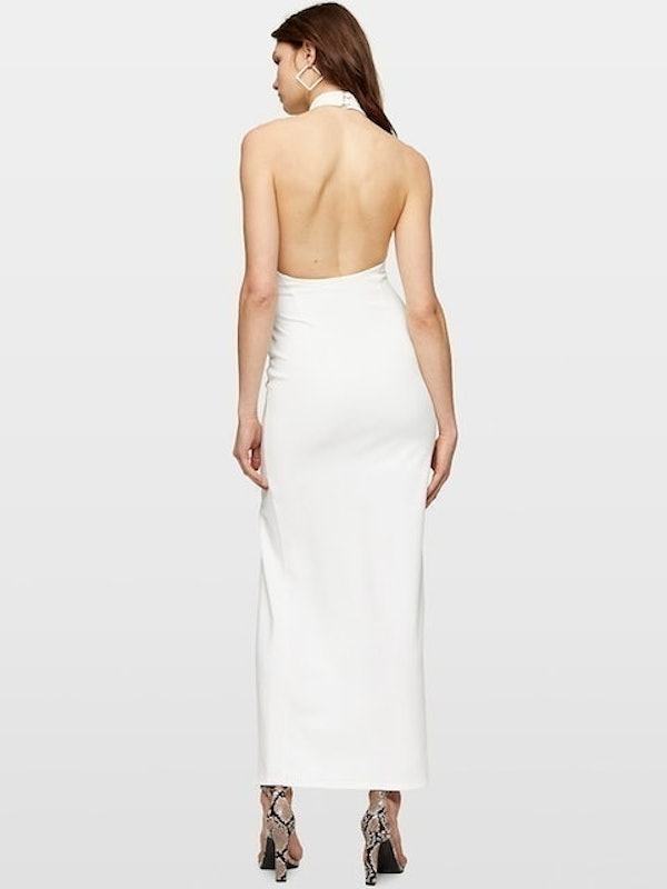 เดรสชุดกระโปรง High Neck Split Maxi 3