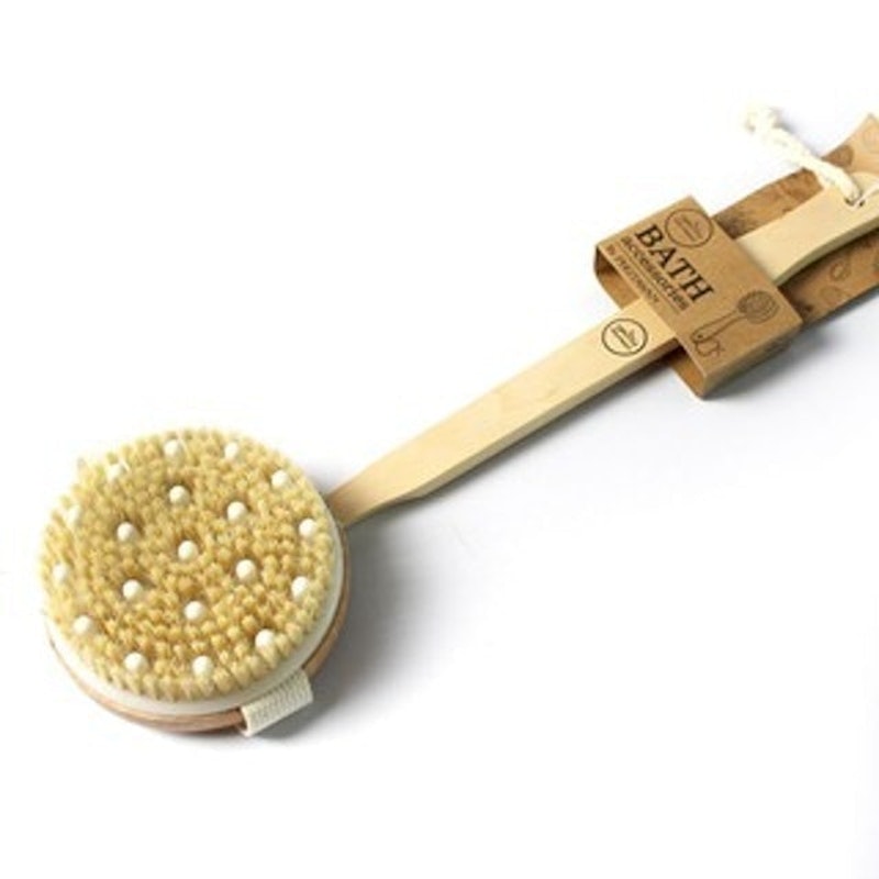 แปรงขัดผิว แปรงขัดหลังด้ามยาวกลม Wooden Body Brush Massage 1