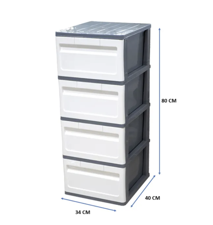 ตู้ลิ้นชัก Drawer MINI DIY Gray-White 4 Tiers 2