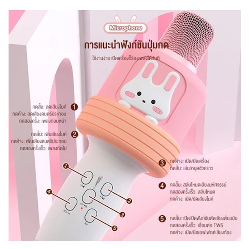 ไมค์ร้องคาราโอเกะ Bluetooth 2