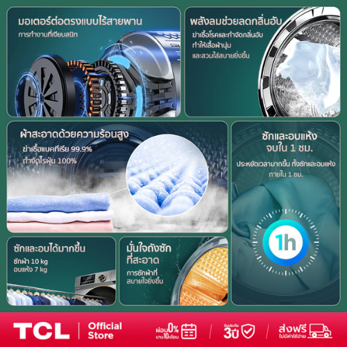 เครื่องซักผ้าฝาหน้า Wash And Dry 2
