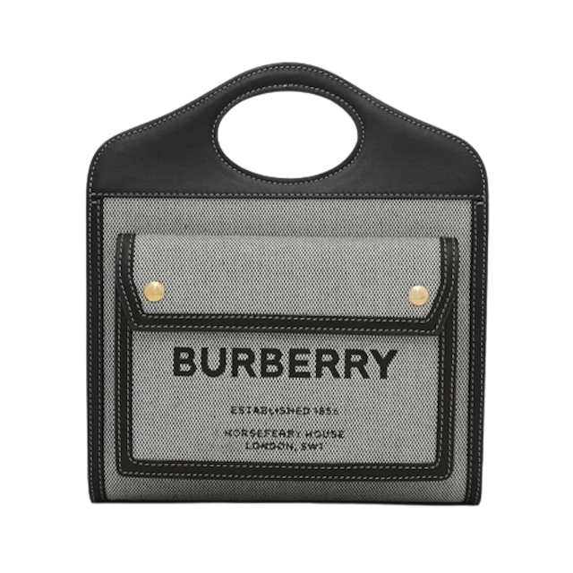 กระเป๋า Burberry รุ่น Mini Two-tone Canvas and Leather Pocket Bag 2