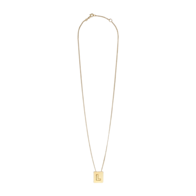 สร้อยคอแบรนด์เนม ผู้หญิง รุ่น ALPHABET L NECKLACE IN BRASS WITH GOLD FINISH GOLD 3