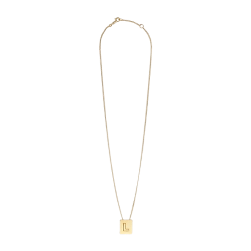 สร้อยคอแบรนด์เนม ผู้หญิง รุ่น ALPHABET L NECKLACE IN BRASS WITH GOLD FINISH GOLD 3
