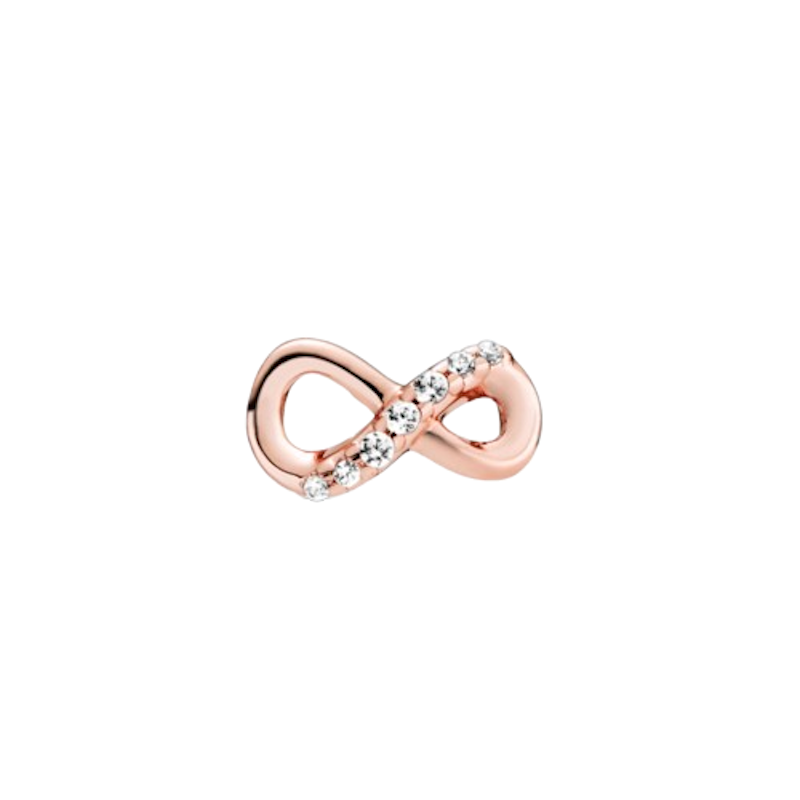 Infinity Rose Stud Earrings With Clear Cubic Zirconia 2