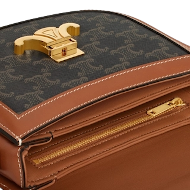 กระเป๋า CELINE รุ่น Teen Triomphe Bag In Triomphe Canvas And Calfskin 3