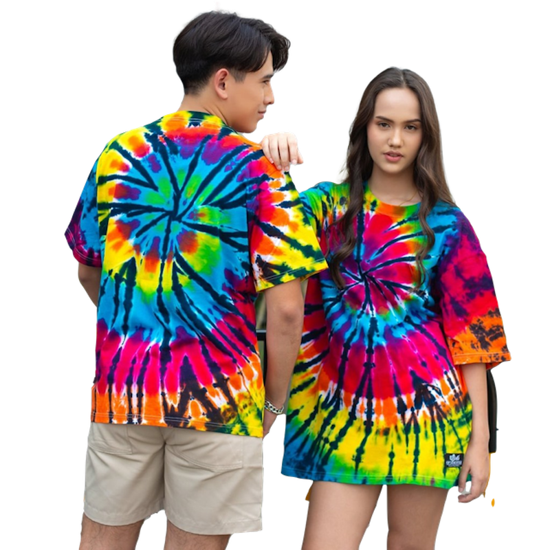 ชุดคู่รักไปทะเล เสื้อคู่มัดย้อม รุ่น td 10-17 1