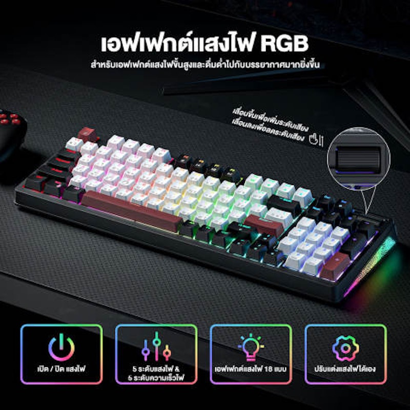 Aki Tri-Mode Wireless Hot-Swappable Mechanical Keyboard 3