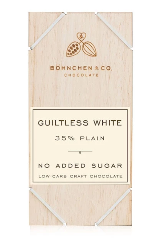 ไวท์ช็อกโกแลต White Chocolate Bar Guiltless White 35% Plain 1