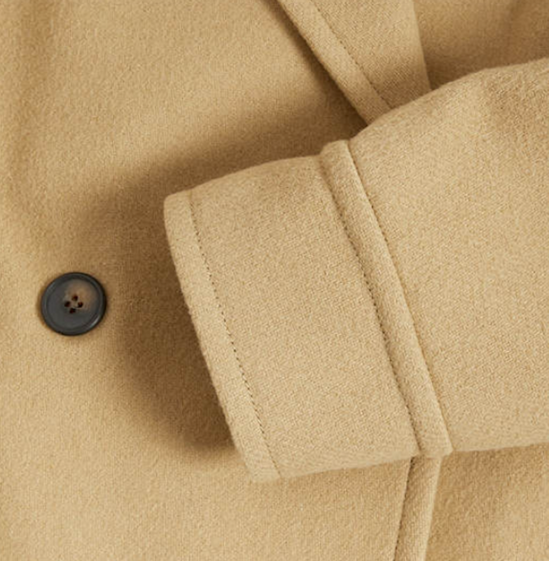 Double Breasted Short Peacoat With Wool 3