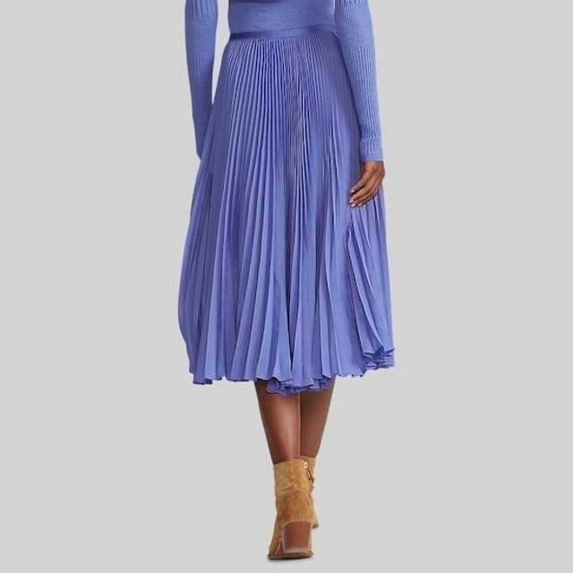 Pleated Midi Skirt Purple 4