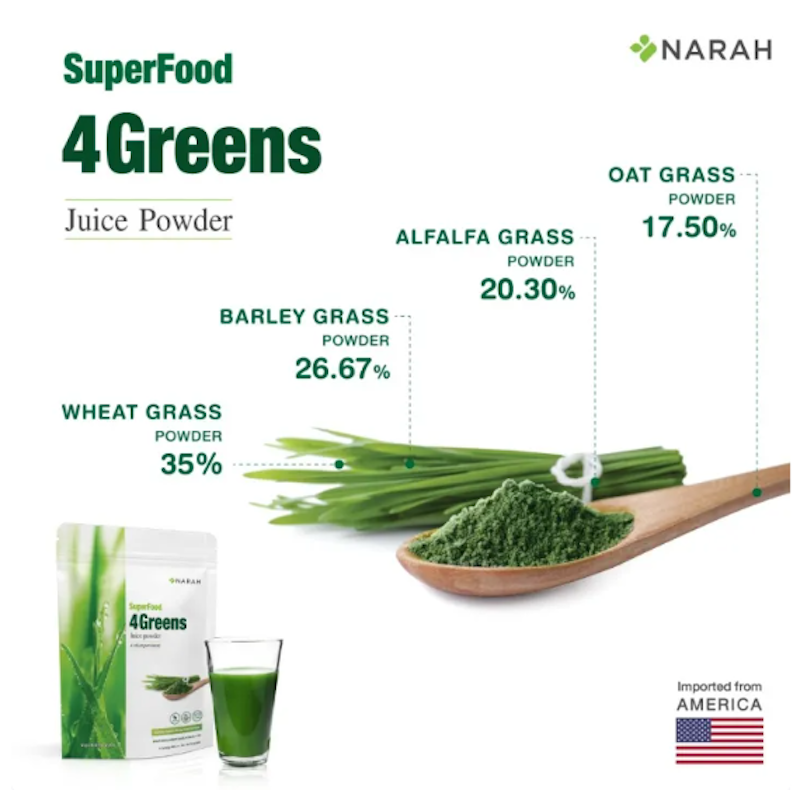 ผงผักรวม 4Greens Juice Powde 3