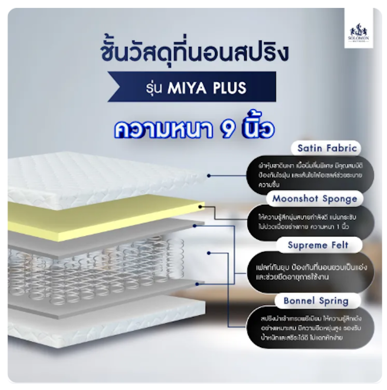 ที่นอนสปริง รุ่น Miya Plus 2