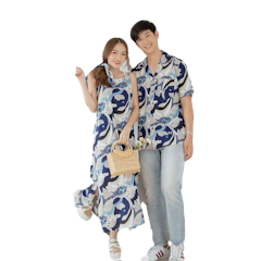 ชุดคู่รักไปทะเล Minimal Argento set เชิ้ตแขนสั้นและDress