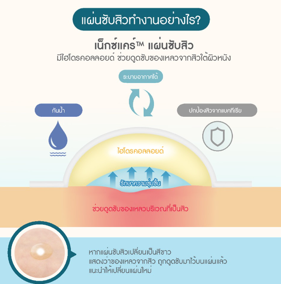 แผ่นดูดซับสิว รุ่นบาง Nexcare™ Acne Dressing 3