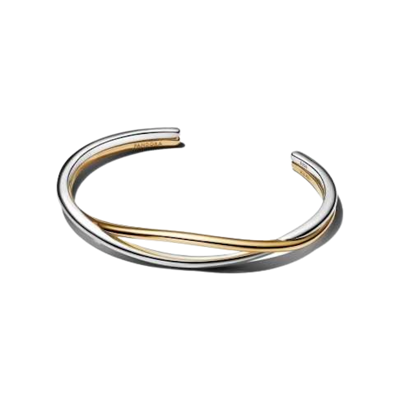 Sterling Silver And 14k Gold-Plated Open Bangle 1