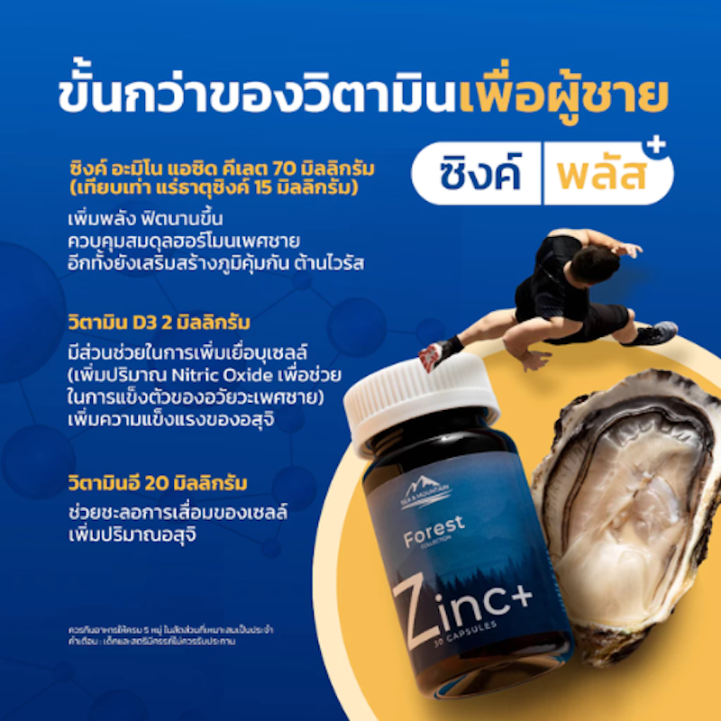 Zinc Plus วิตามินเสริมฮอร์โมนชาย 2