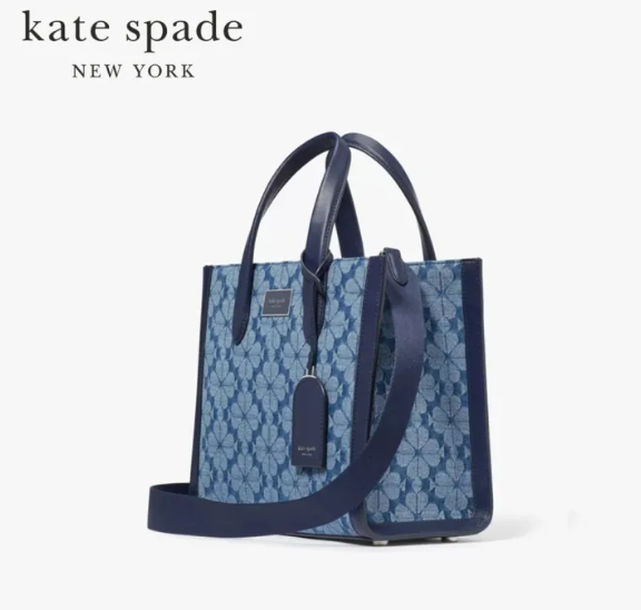 Spade Flower Jacquard Denim Manhattan Small Tote 2