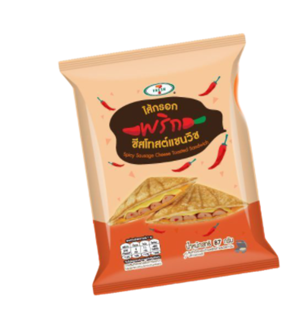 ขนมปังเซเว่น ไส้กรอกพริก ชีสโทสต์แซนด์วิช 1