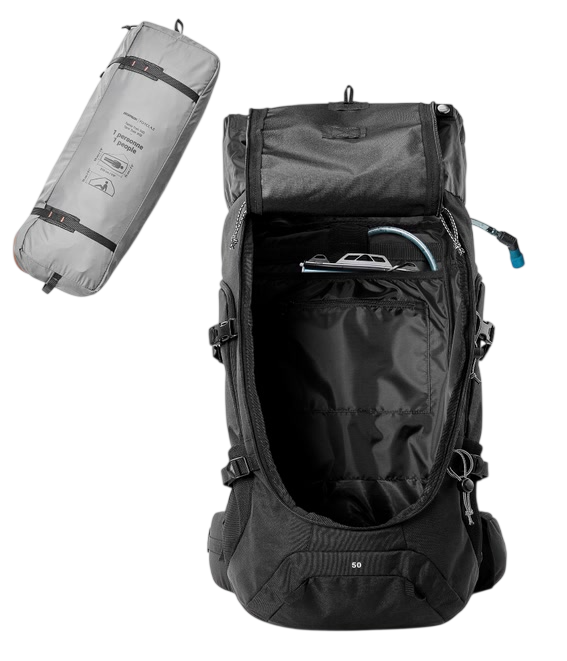 50L Hiking Backpack Black Mt100 2