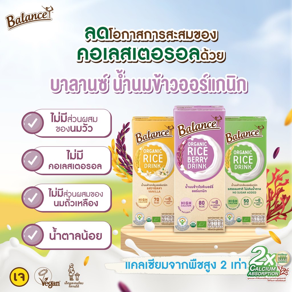 น้ำนมข้าวกล้องออร์แกนิก รสธรรมชาติไม่เติมน้ำตาล 2