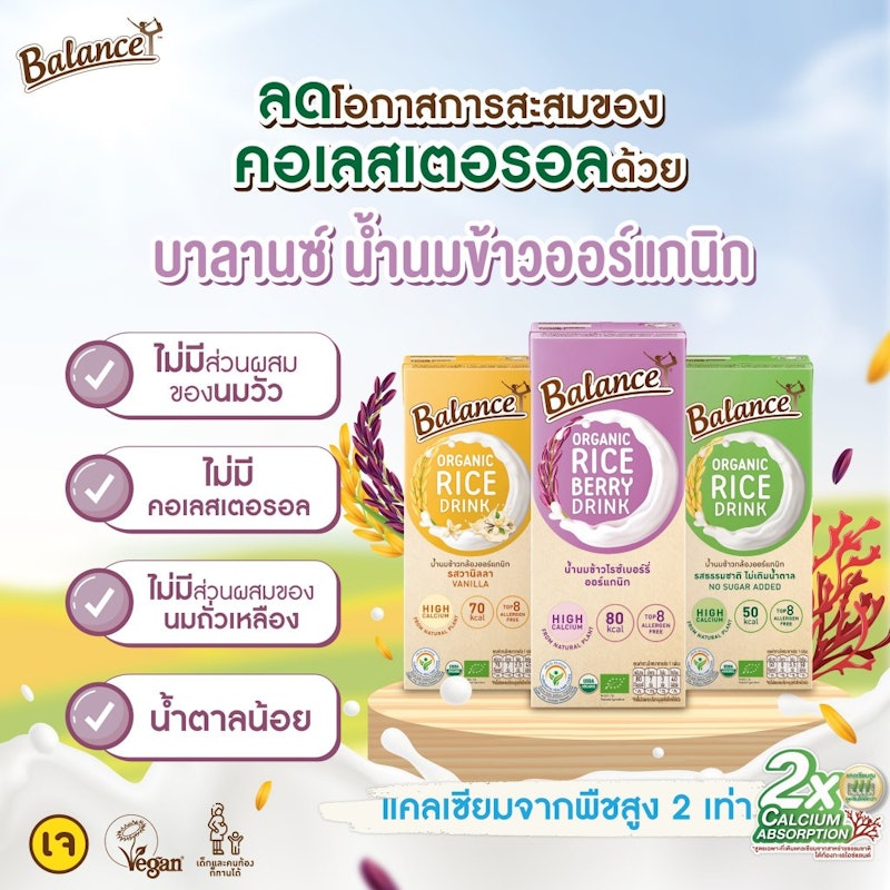 น้ำนมข้าวกล้องออร์แกนิก รสธรรมชาติไม่เติมน้ำตาล 2