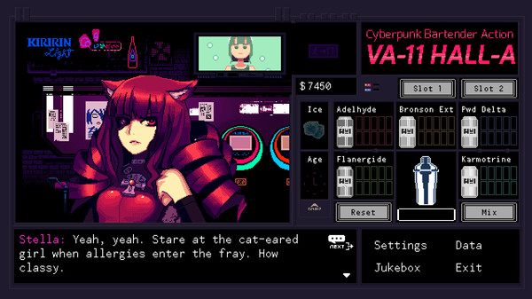 เกมแนว Visual Novel VA-11 Hall-A: Cyberpunk Bartender Action 3