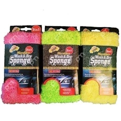 ฟองน้ำล้างรถ Microfiber Wash & Dry Sponge