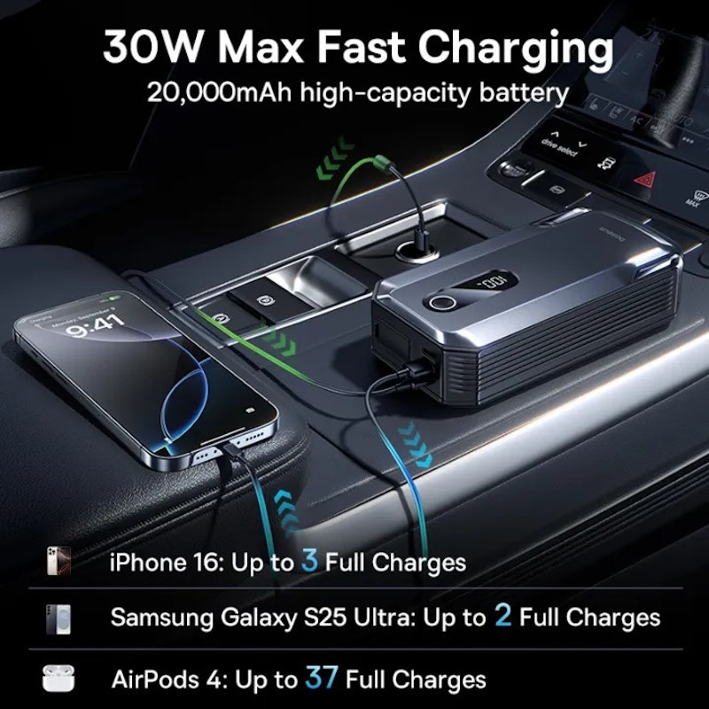 จั๊มสตาร์ทรถยนต์ 20000 mAh Jump Starter 3